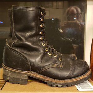Carolina Elm Loggers Men's 6.5 Wmn's 8.5 Black 8 in. 10 eye USA made Steel Toe